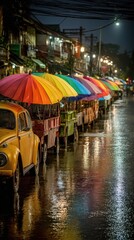 Obraz premium Rainy Night Market