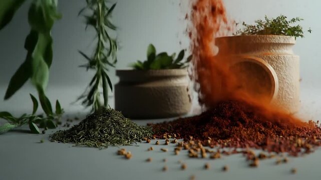Aromatic Spices in Decorative Vessels