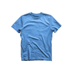 Blank Plain blue t-shirt mockup isolated on white background