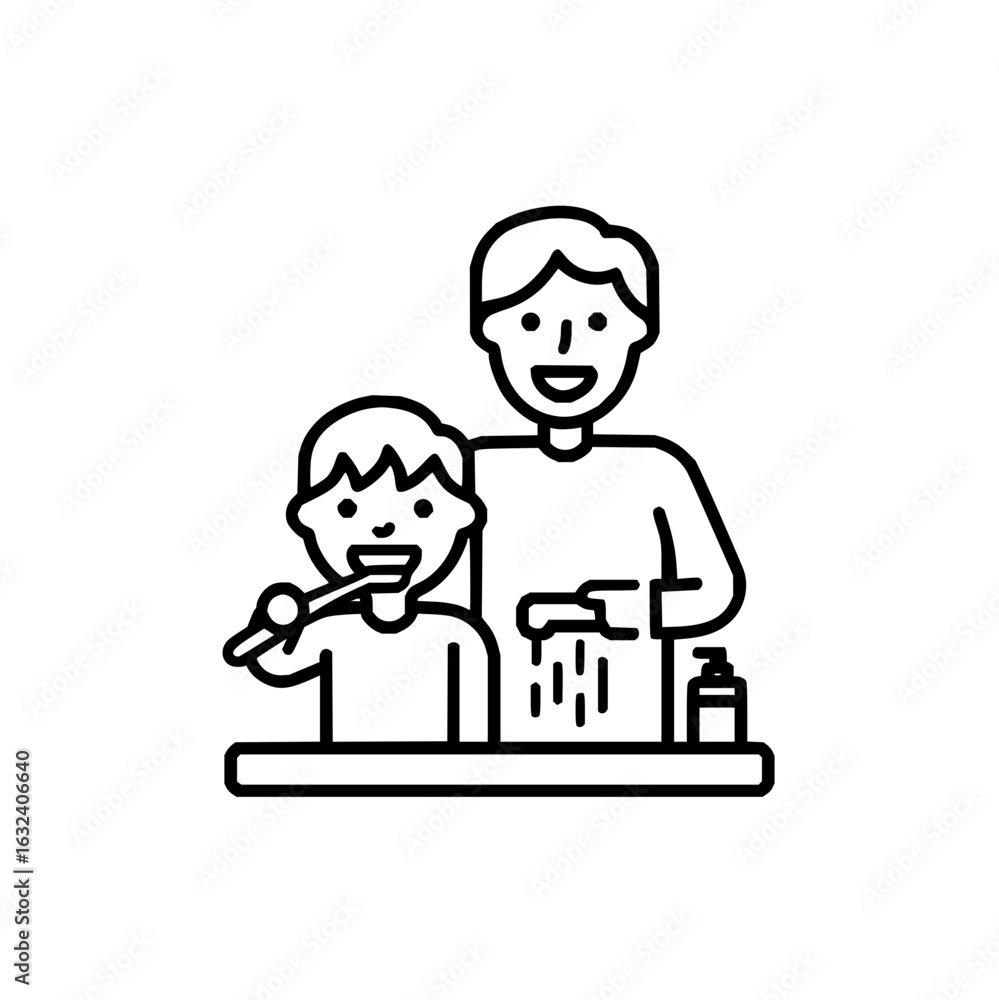 Poster outline drawing of a black game controller with a plus sign and three circles on a white background