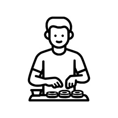 Illustration of two rectangular cards stacked slightly offset with rounded corners in a simple line drawing