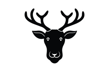 reindeer face vector icon