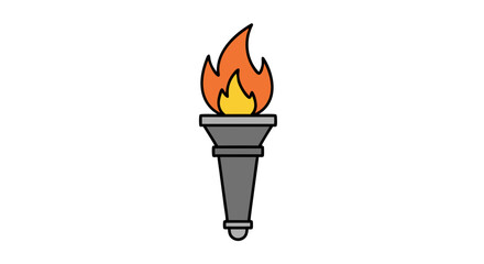 Illustration of Flaming Torch Representing Inspiration, Knowledge, and Determination Symbolizes Achievement, Hope and guidance