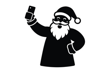 santa selfie vector icon