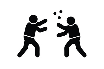 snowball fight vector icon
