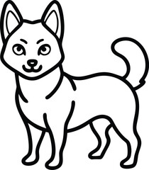 alaskan klee kai line arts with white background