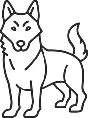 alaskan klee kai line arts with white background