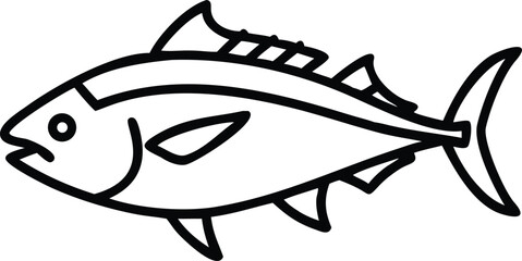 albacore tuna line arts with white background