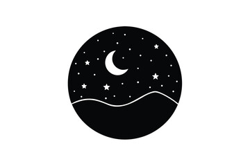 starry night vector icon