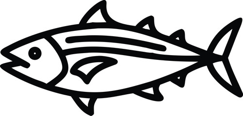 albacore tuna line arts with white background