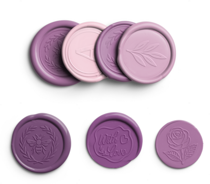 Amethyst Round Wax Seals Set with Design