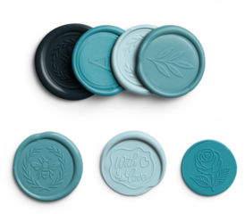 Azure Round Wax Seals Set with Design