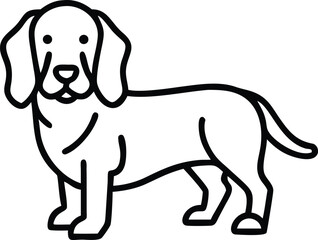 alpine dachsbracke line arts with white background