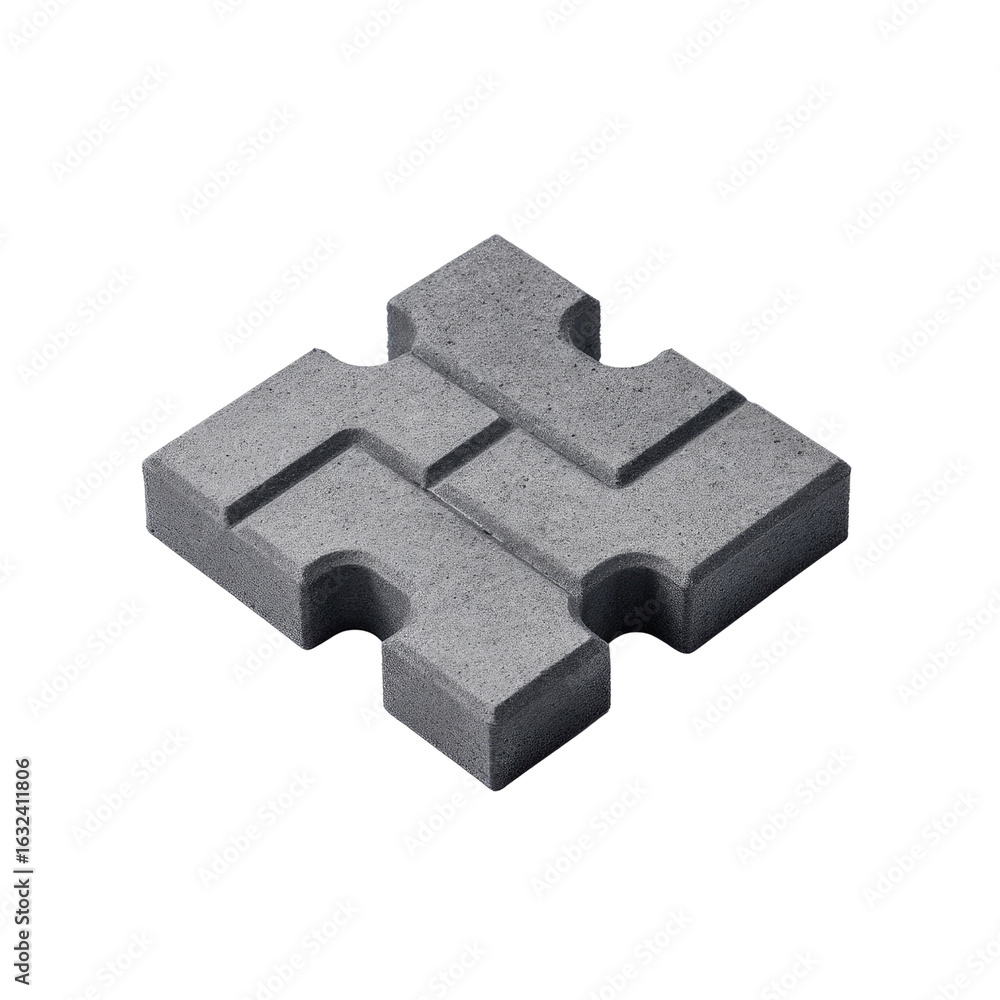 Poster abstract gray paving block with unique shape for landscaping and outdoor design projects