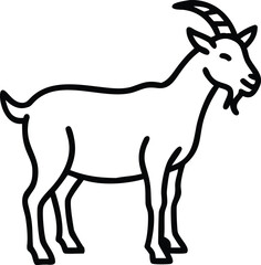 alpine goat line arts with white background
