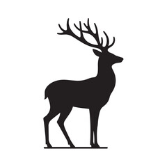 Fototapeta premium Shadowed Elegance: Deer in Motion.