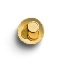 Golden Wax Seals in Ceramic Bowl with Design
