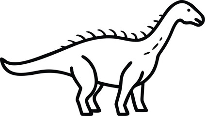 amargasaurus line arts with white background. hand drawn of Amargasaurus line art  .