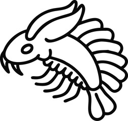 anomalocaris line arts with white background