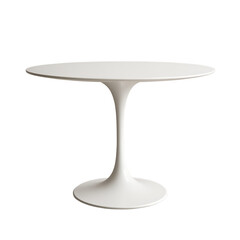 Sleek and Minimalist White Tulip Table Against a Black Backdrop Showcasing Modern Furniture Design and Elegant Simplicity