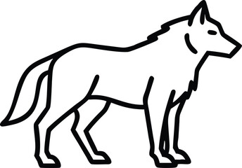 apennine wolf line arts with white background