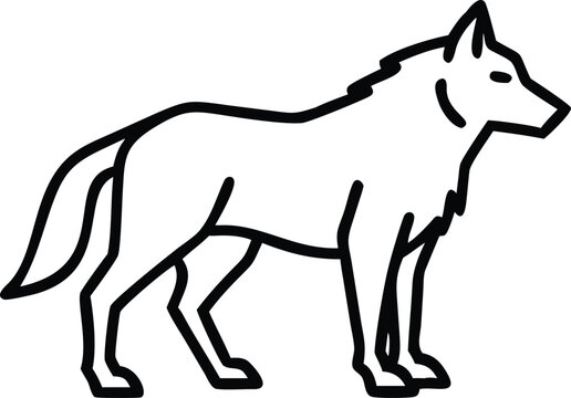 apennine wolf line arts with white background