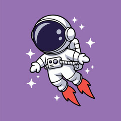 cartoon rocket in space