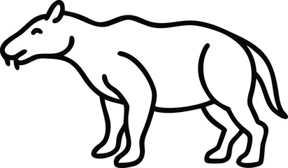 archaeotherium line arts with white background