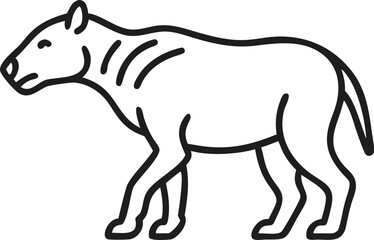 archaeotherium line arts with white background