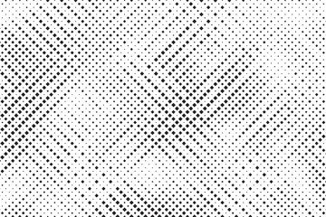 Grunge halftone gradient texture. Faded grit noise background. Sandy gritty wallpaper. Retro pixelated backdrop. Black and white anime or manga comic overlay. Dotted vector illustration.