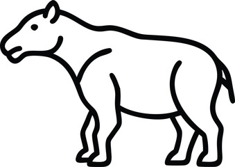 archaeotherium line arts with white background