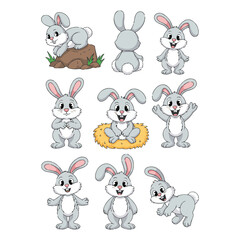set of cartoon animals