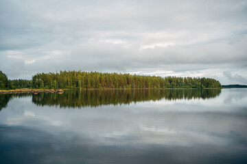 Aerial View of a Serene Lake