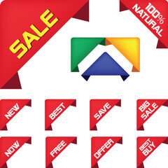Best for sale sticker, price tag, quality mark, Red postage stamps, A collection of different colored star stickers, Realistic red price tags collection, Special offer or shopping discount label.