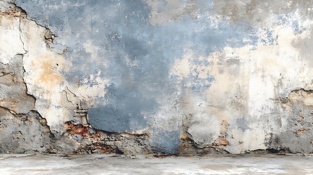 Abstract textured background with a distressed weathered wall and subtle hints of a distant cityscape