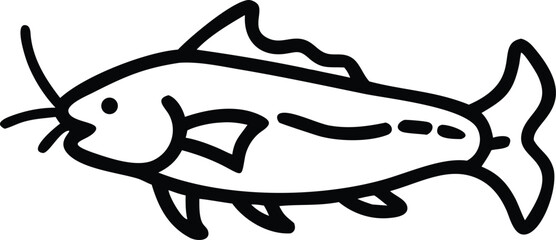 armored catfish line arts with white background