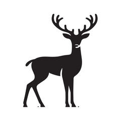Fototapeta premium Shadowed Elegance: Deer in Motion.