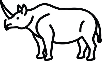 arsinoitherium line arts with white background