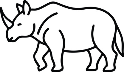 arsinoitherium line arts with white background