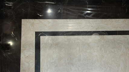 Elegant Marble Floor Design: Black and White Patterned Tiles Interior Architecture.
