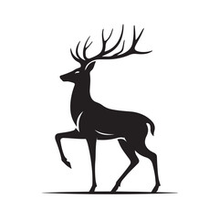 Shadowed Elegance: Deer in Motion.