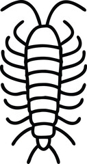 arthropleura line arts with white background
