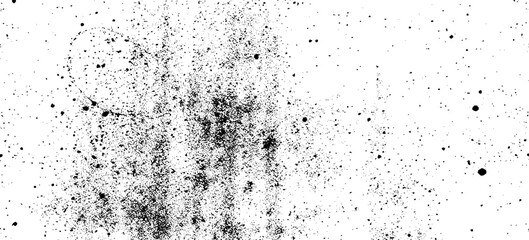 Distressed black texture dark grainy texture on white background. Grunge snow overlay. Vector illustration.