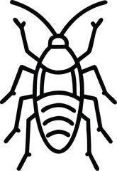 asian cockroach line arts with white background