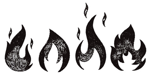 Simple vector flame icons in flat style 