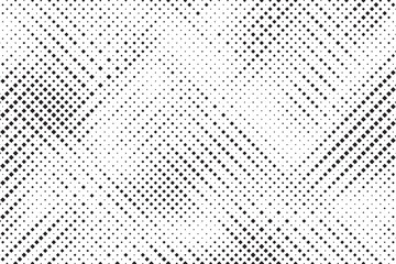 Halftone vector background. Monochrome halftone pattern. Abstract geometric dots background. Pop Art comic gradient black white texture. Design for presentation banner, poster, flyer, business card.