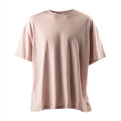 Blank Pale Pink T-Shirt Isolated on White Background
