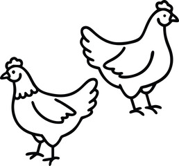 australorp chicken  line arts 