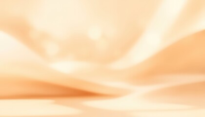Soft apricot toned abstract curves and blurred light spots with a gentle flowing motion background