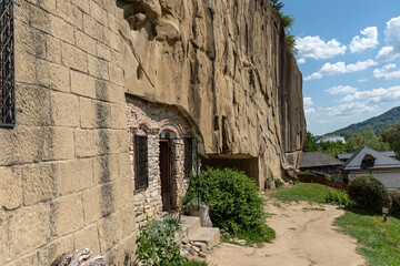 Stone Crows Monastery, a 14th-century cave complex, re-established in 1512, during the reign of ruler Neagoe Basarab. Jgheaburi village, Corbi commune, Arges county, Romania.